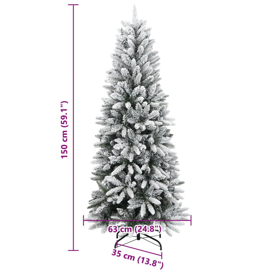 Kunstkerstboom met 150 LED's en sneeuw 150 cm