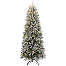 Kunstkerstboom met 300 LED's en sneeuw 210 cm
