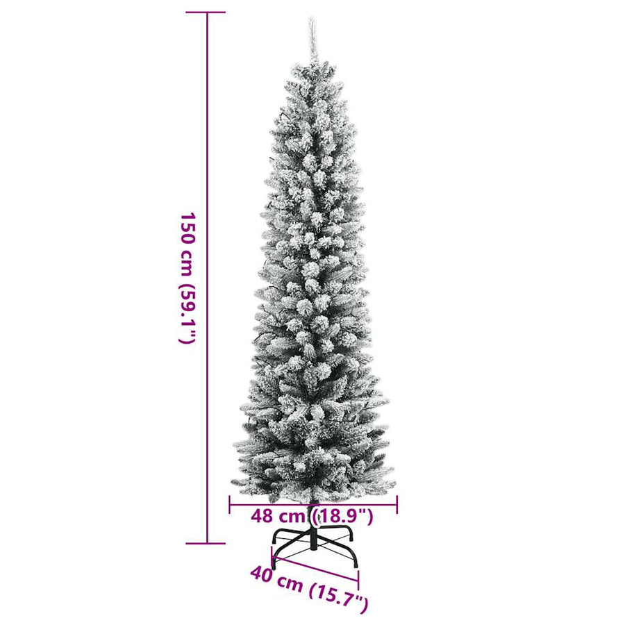 Kunstkerstboom met 150 LED's en sneeuw 150 cm