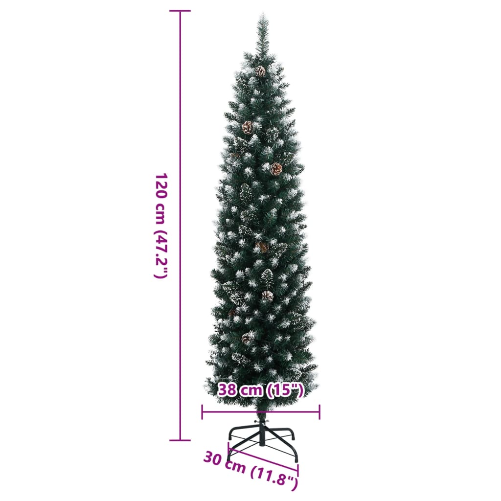 Kunstkerstboom smal met 150 LED's 120 cm