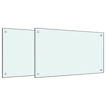 Spatschermen keuken 2 st 70x40 cm gehard glas wit