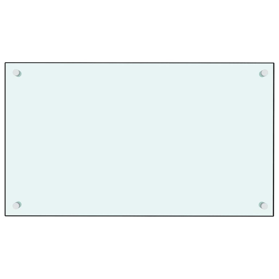 Spatschermen keuken 2 st 70x40 cm gehard glas wit