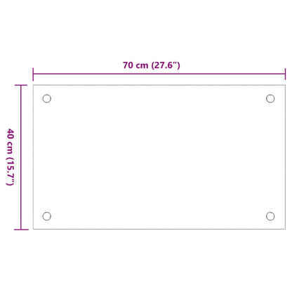 Spatschermen keuken 2 st 70x40 cm gehard glas wit