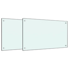 Spatschermen keuken 2 st 70x50 cm gehard glas wit