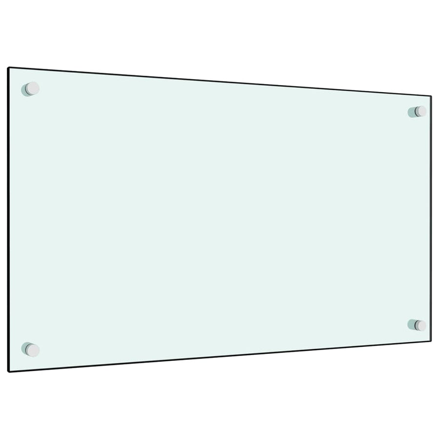 Spatschermen keuken 2 st 70x50 cm gehard glas wit