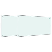 Spatschermen keuken 2 st 80x40 cm gehard glas wit