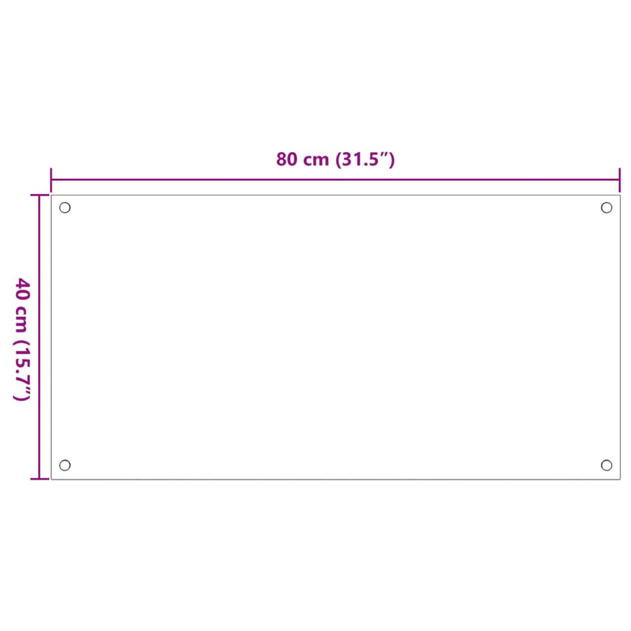 Spatschermen keuken 2 st 80x40 cm gehard glas wit