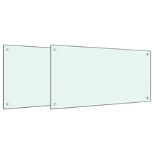 Spatschermen keuken 2 st 80x50 cm gehard glas wit