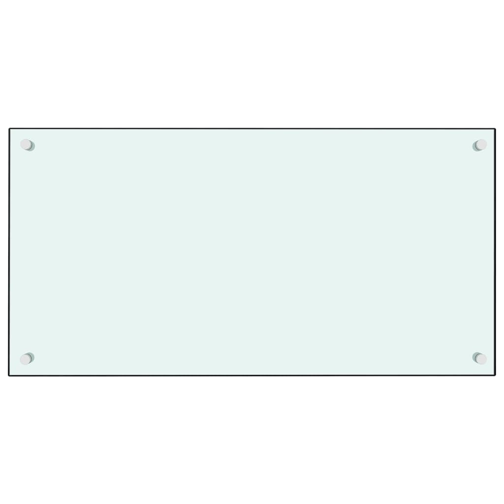 Spatschermen keuken 2 st 80x50 cm gehard glas wit