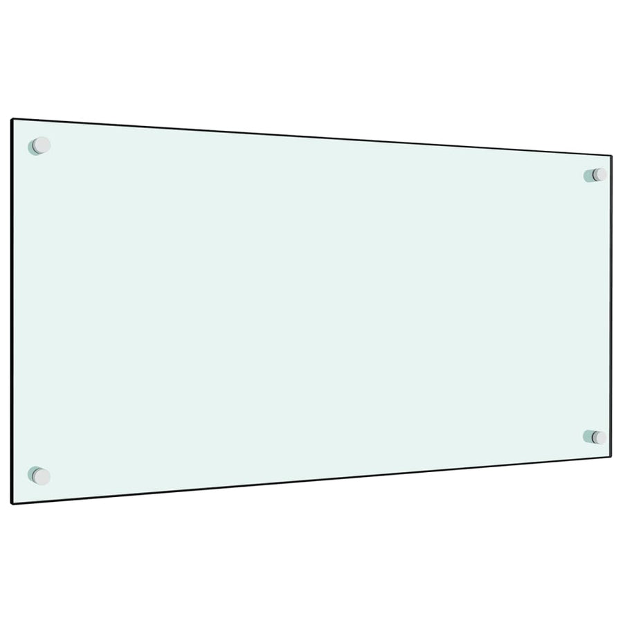 Spatschermen keuken 2 st 80x50 cm gehard glas wit