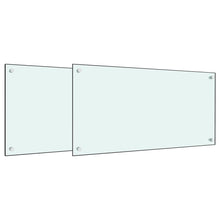 Spatschermen keuken 2 st 80x60 cm gehard glas wit
