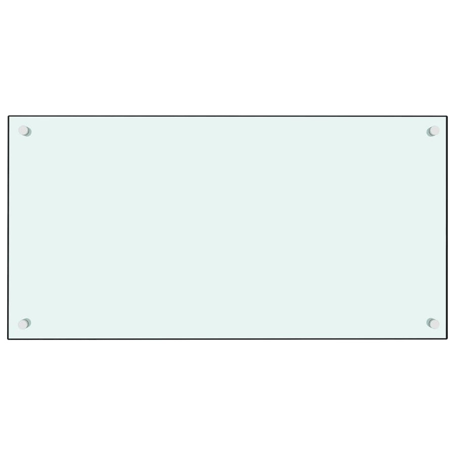 Spatschermen keuken 2 st 80x60 cm gehard glas wit
