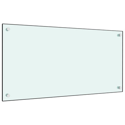 Spatschermen keuken 2 st 80x60 cm gehard glas wit