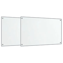 Spatschermen keuken 2 st 70x40 cm gehard glas transparant
