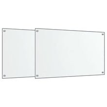 Spatschermen keuken 2 st 70x50 cm gehard glas transparant