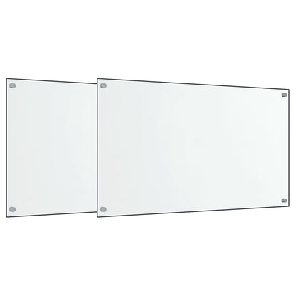 Spatschermen keuken 2 st 70x60 cm gehard glas transparant