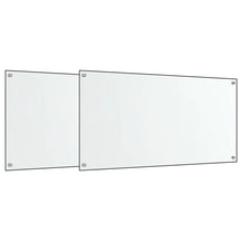 Spatschermen keuken 2 st 80x40 cm gehard glas transparant