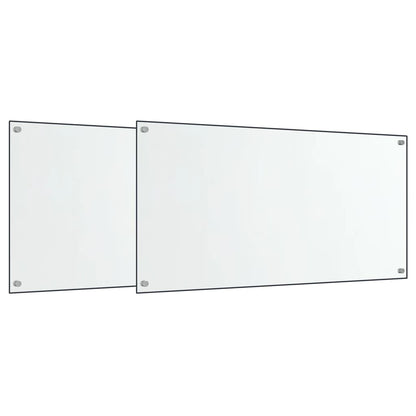 Spatschermen keuken 2 st 80x40 cm gehard glas transparant