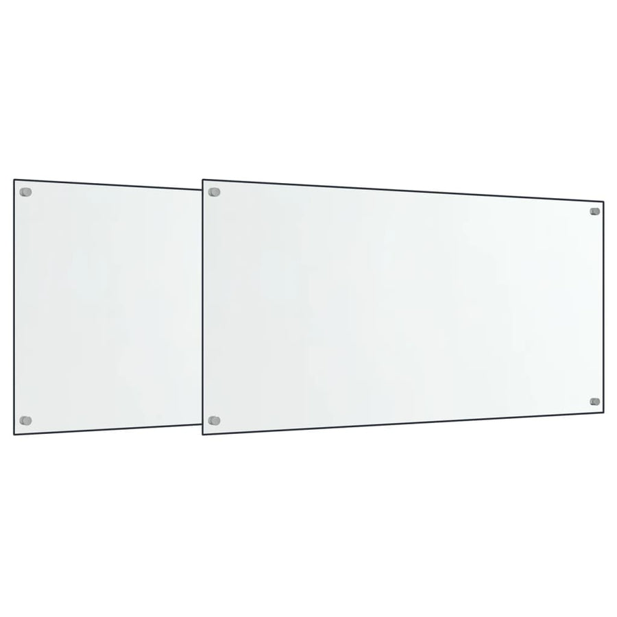 Spatschermen keuken 2 st 80x40 cm gehard glas transparant
