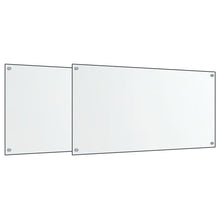 Spatschermen keuken 2 st 80x50 cm gehard glas transparant