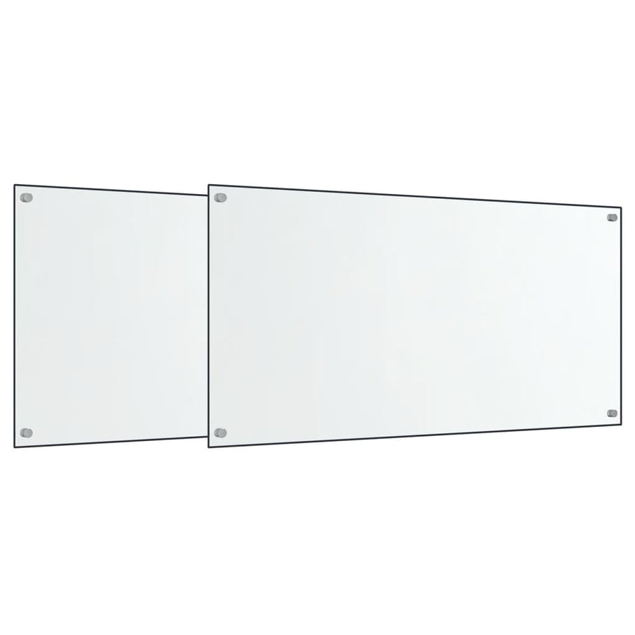 Spatschermen keuken 2 st 80x50 cm gehard glas transparant