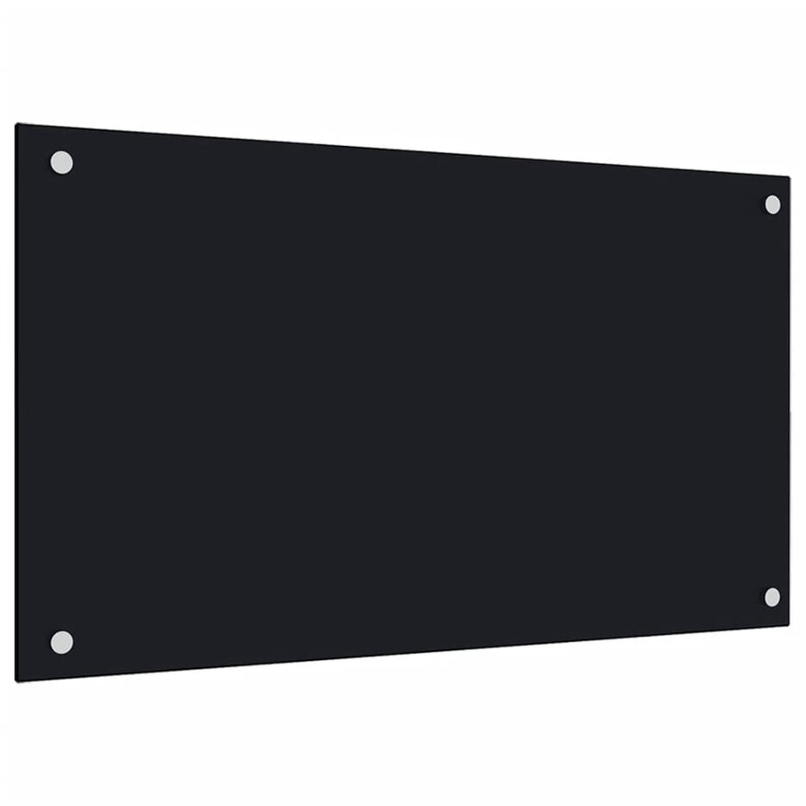 Spatschermen keuken 2 st 70x60 cm gehard glas zwart