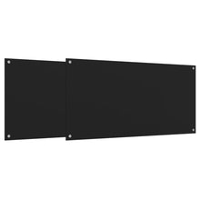 Spatschermen keuken 2 st 80x40 cm gehard glas zwart