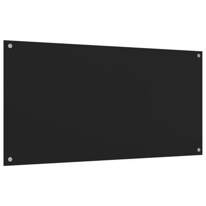 Spatschermen keuken 2 st 80x40 cm gehard glas zwart