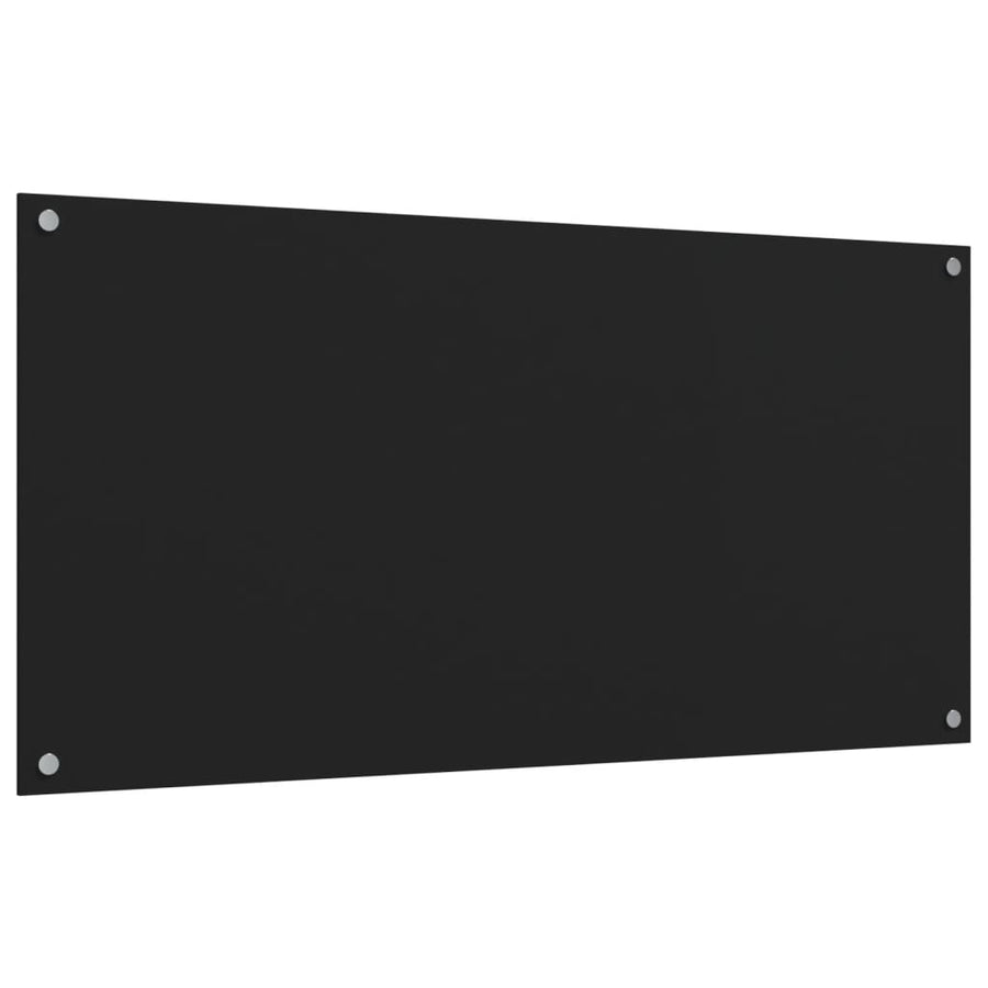 Spatschermen keuken 2 st 80x60 cm gehard glas zwart