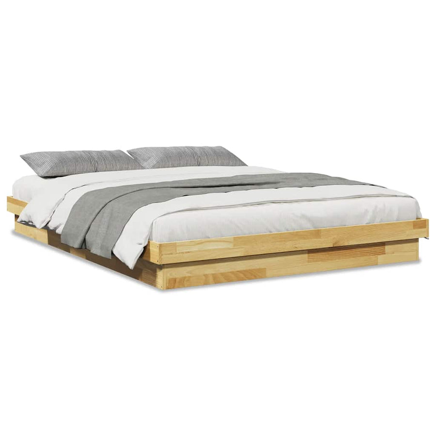 Bedframe zonder matras 150x200 cm massief hout eiken