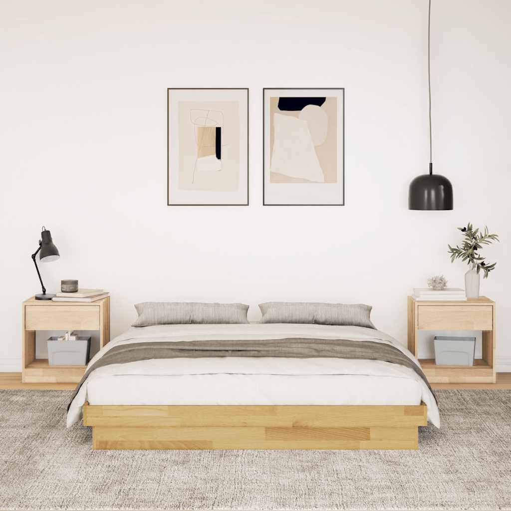 Bedframe zonder matras 150x200 cm massief hout eiken