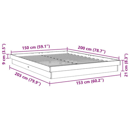 Bedframe zonder matras 150x200 cm massief hout eiken