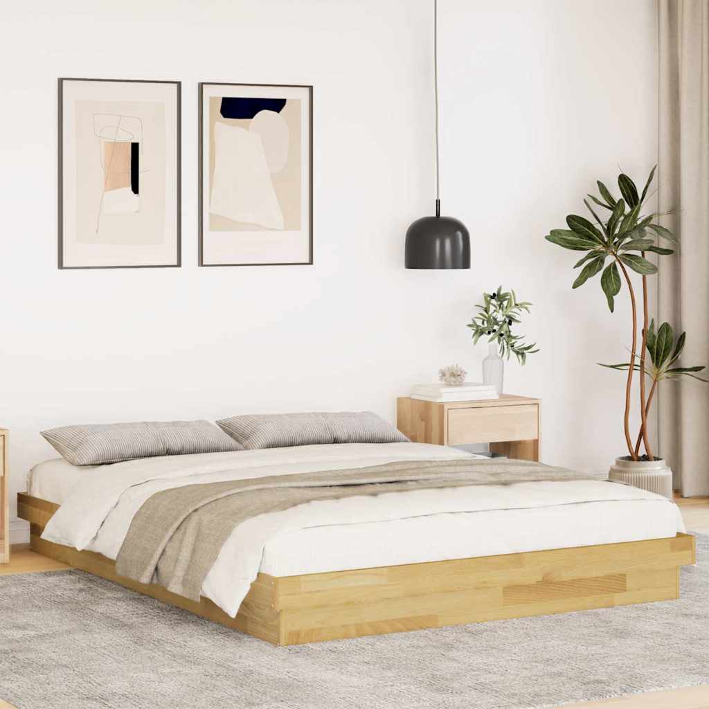 Bedframe zonder matras 150x200 cm massief hout eiken