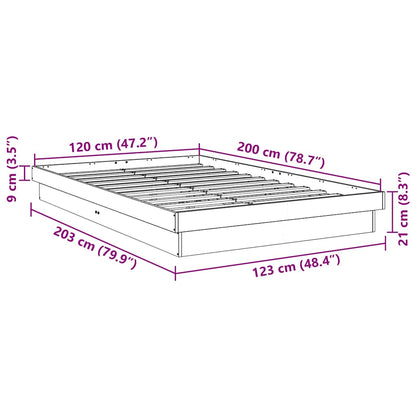 Bedframe zonder matras 120x200 cm massief hout eiken