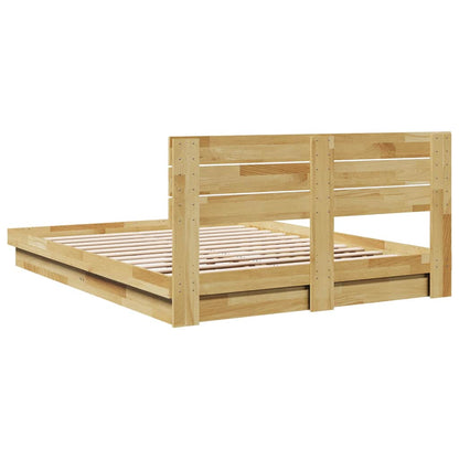 Bedframe hoofdeinde zonder matras 160x200 cm massief eikenhout