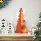 Kerstdecoratie kerstboom 59,5 cm massief grenenhout wasbruin