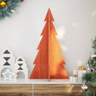 Kerstdecoratie kerstboom 80 cm massief grenenhout wasbruin