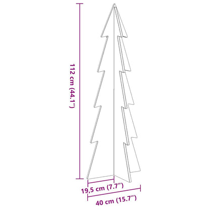 Kerstdecoratie kerstboom 112 cm massief grenenhout wasbruin