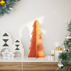 Kerstdecoratie kerstboom 49 cm massief grenenhout wasbruin