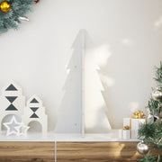 Kerstboom 69,5 cm massief grenenhout wit