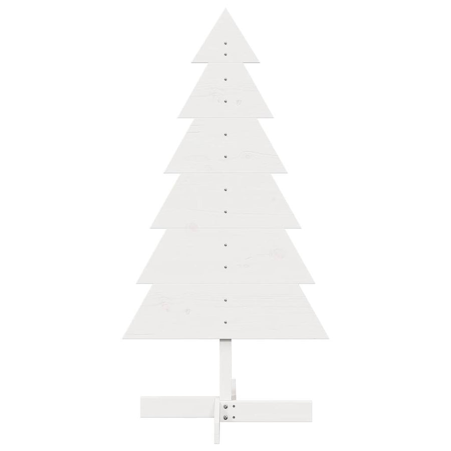 Kerstdecoratie kerstboom 120 cm massief grenenhout wit