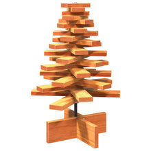 Kerstdecoratie kerstboom 60 cm massief grenenhout wasbruin