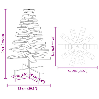 Kerstdecoratie kerstboom 80 cm massief grenenhout