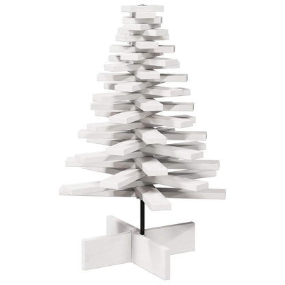 Kerstdecoratie kerstboom 80 cm massief grenenhout wit