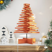Kerstboom 80 cm massief grenenhout wasbruin