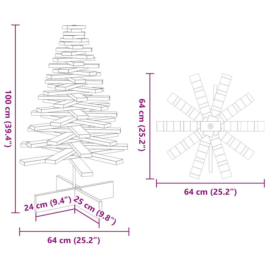Kerstdecoratie kerstboom 100 cm massief grenenhout wit
