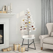 Kerstboom massief grenenhout 100 cm wit