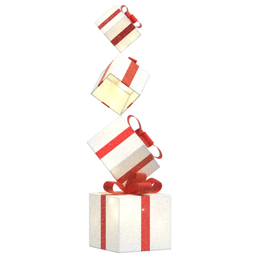Kerstdecoratie geschenkdoos 80 LED's warm wit