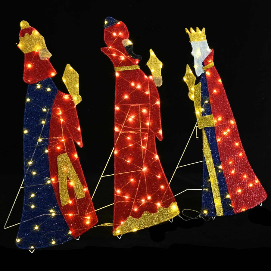 Kerstverlichting 3 pcs Warmwit 105 cm Stof