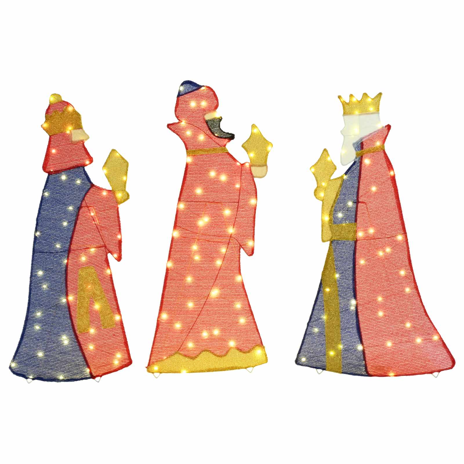 Kerstverlichting 3 pcs Warmwit 105 cm Stof